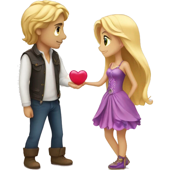 Love magic between a guy and a blond girl  emoji