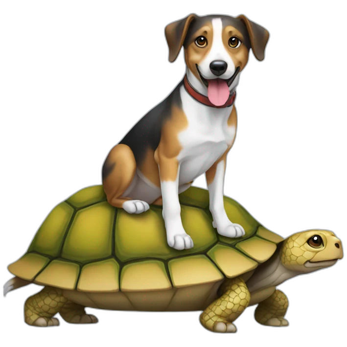 Un Chiens sur une tortue emoji