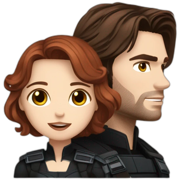 Bucky Barnes with Natasha Romanoff emoji