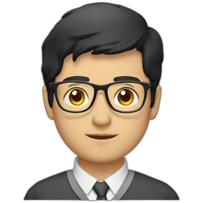 man-glasses-shortblackhair-teacher-kind-strict-Chinese emoji