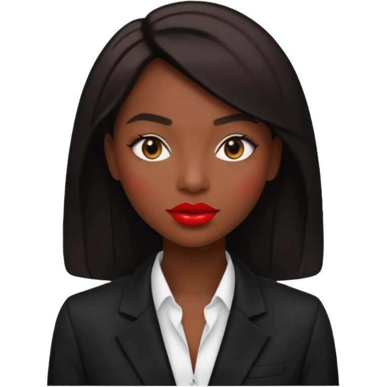 red lipstick, black blazer emoji