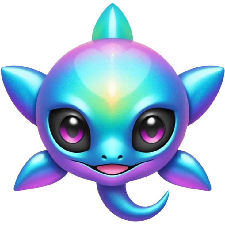  Epic legendary rare Shiny sparkly transparent bioluminescent luminescent vibrant bright pastel dark exotic iridescent colorful gradients futuristic modern metallic glossy glittery fantasy-cyber-Protogen-Fakémon-Pokémon-Vernid-creature emoji