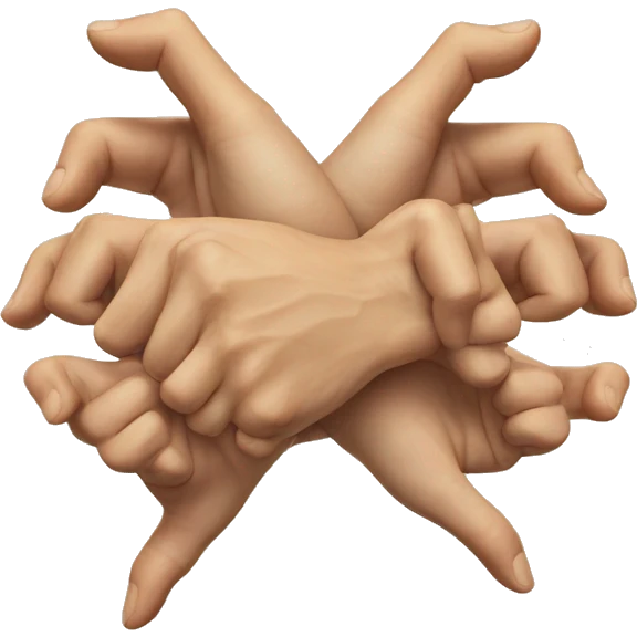 triangle formed with hands, thumbs touching and fingers making point emoji