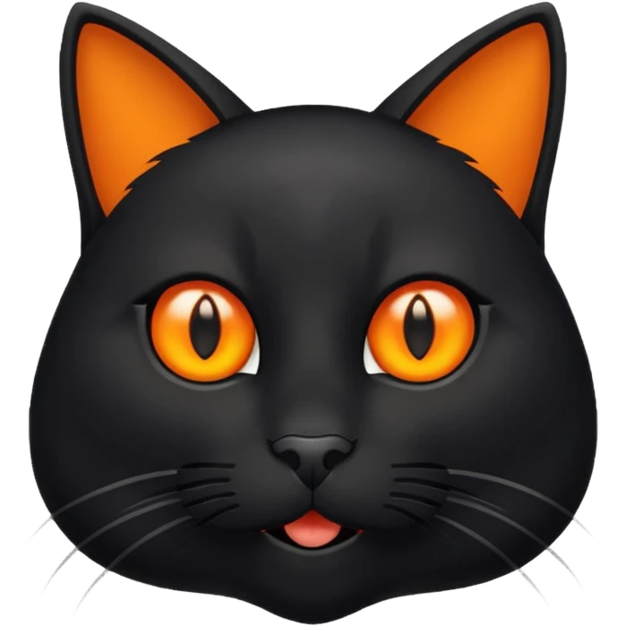 black cat with orange eyes  emoji