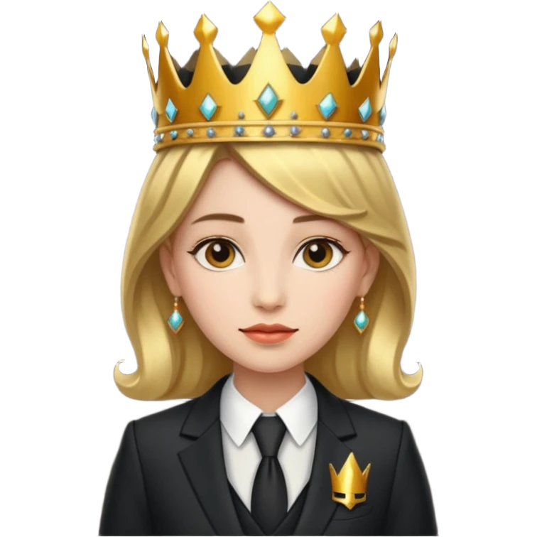 bitch with a suit and a crown emoji