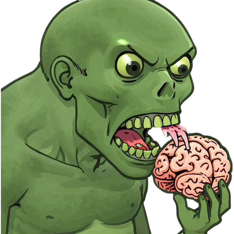 zombie eating a brain emoji