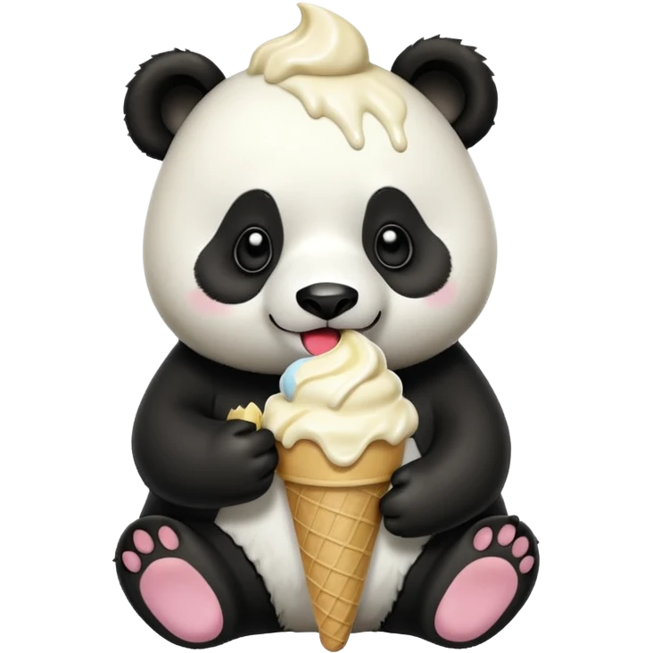 Panda eating ice cream emoji