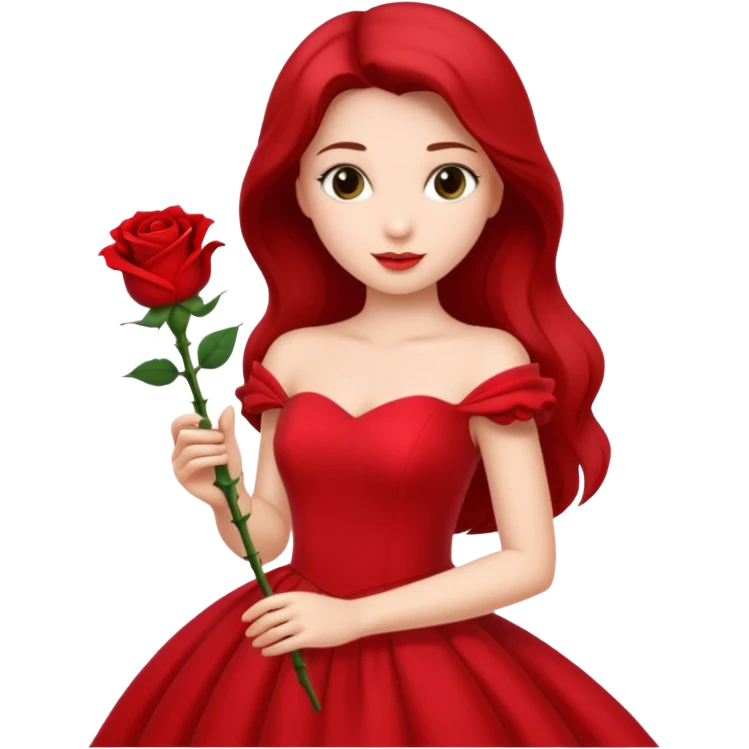 Red rose princess full body emoji