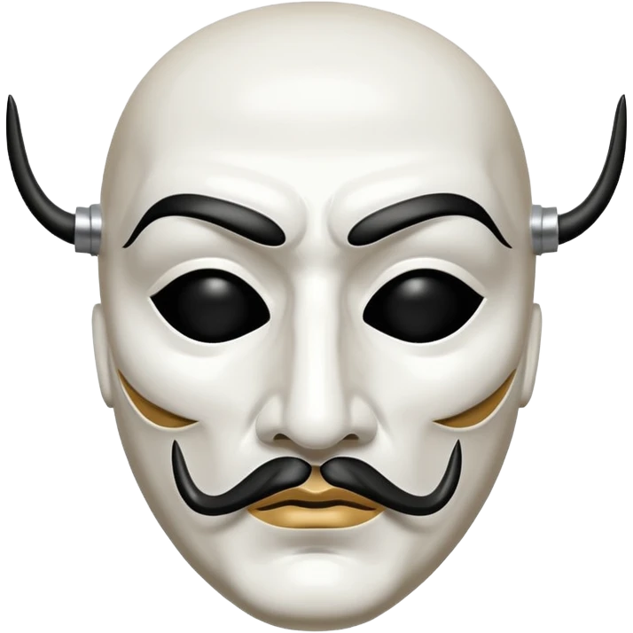 Money Heist, Dali mask (white), realistic emoji