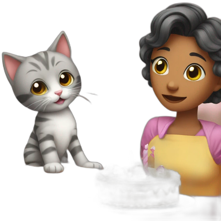 kitten and mother birthday party emoji