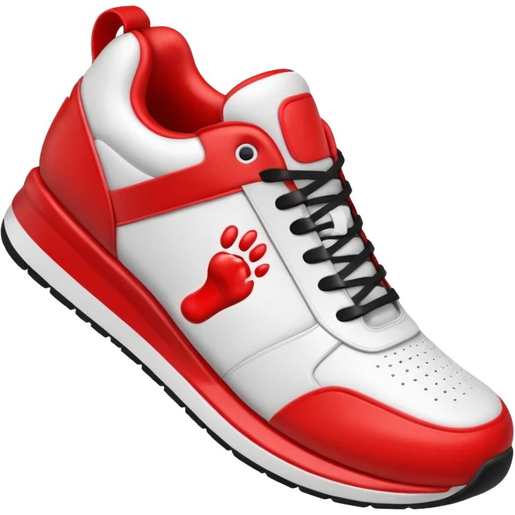 3D Apple-style emoji of a sneaker on a foot pressing down, with a footprint under it.






 emoji