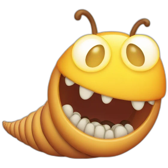 Worm with sun face emoji