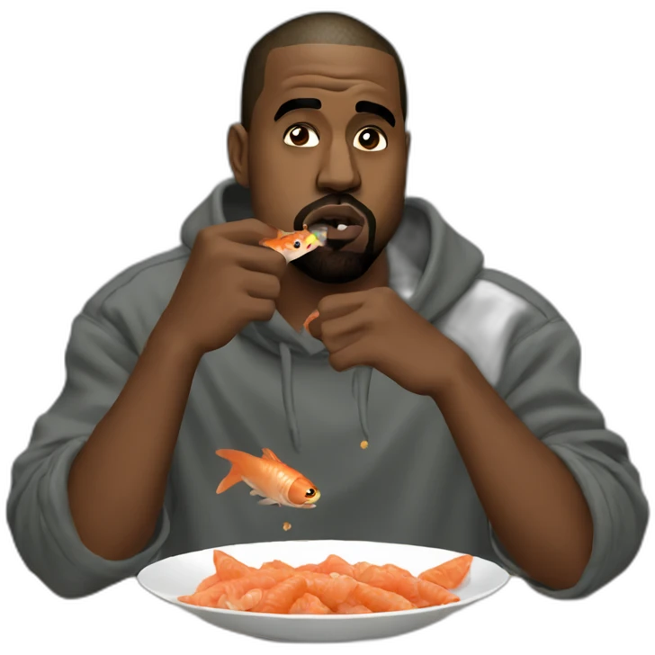 Kanye west eating fishticks emoji