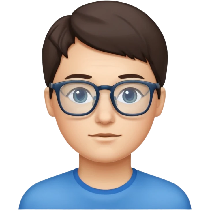 Blue square, Has glasses emoji