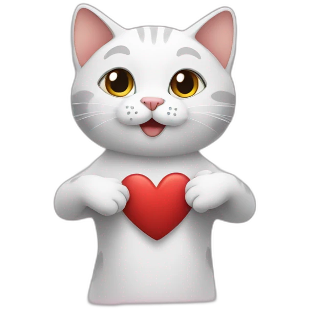 Cat who makes a heart with his hands  emoji