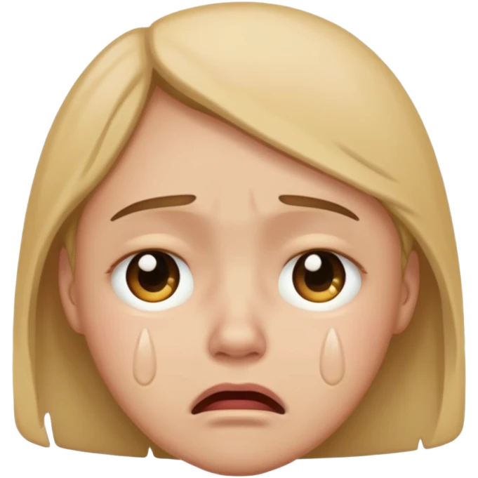 a round crying person  emoji