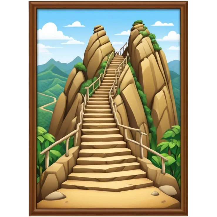 Guatapé Rock Landmark Emoji – Depicting the monolithic rock with its zigzagging staircase. emoji