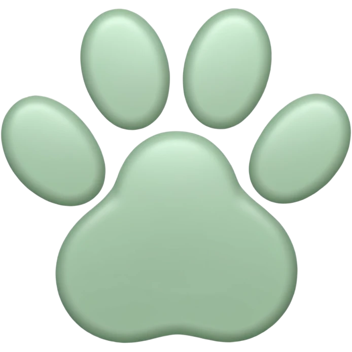 a pastel green pawprint emoji