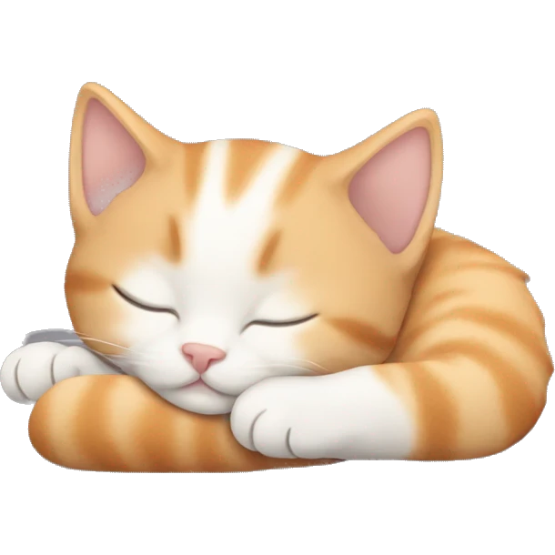 ginger-white kitten sleeping emoji