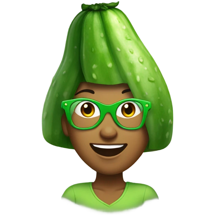 Cool cucumber female emoji