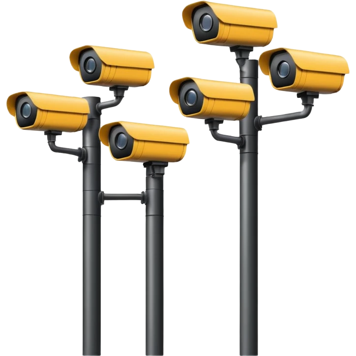 Five cctv cameras on a pole emoji
