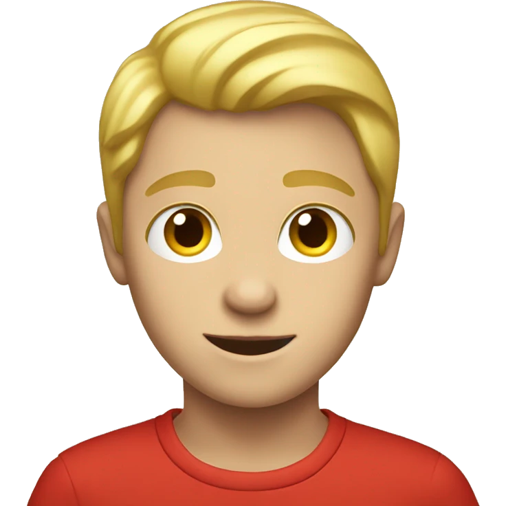Blonde boy in red shirt emoji