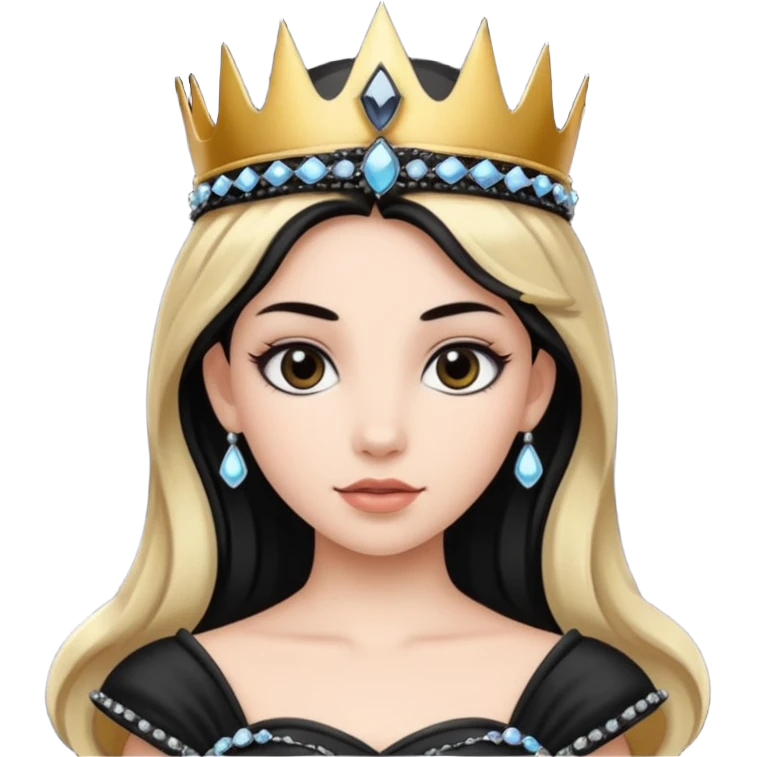 Obsidian Princess – black tiara + black trim,Shadow Princesses. emoji
