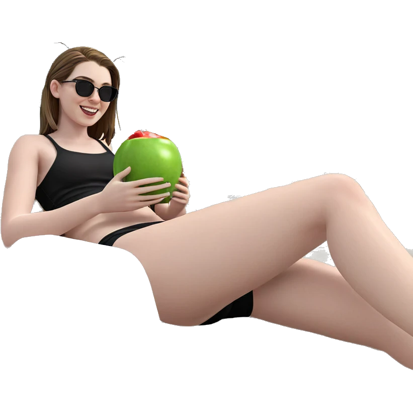 smiling girl enjoying summer day emoji