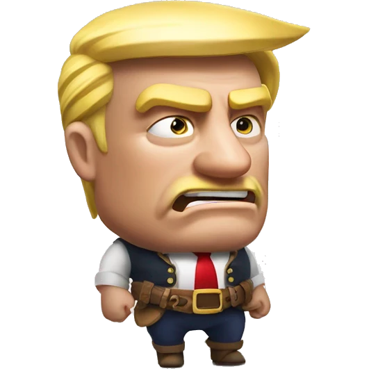 Donald Trump as a hog rider from clash of clans  emoji