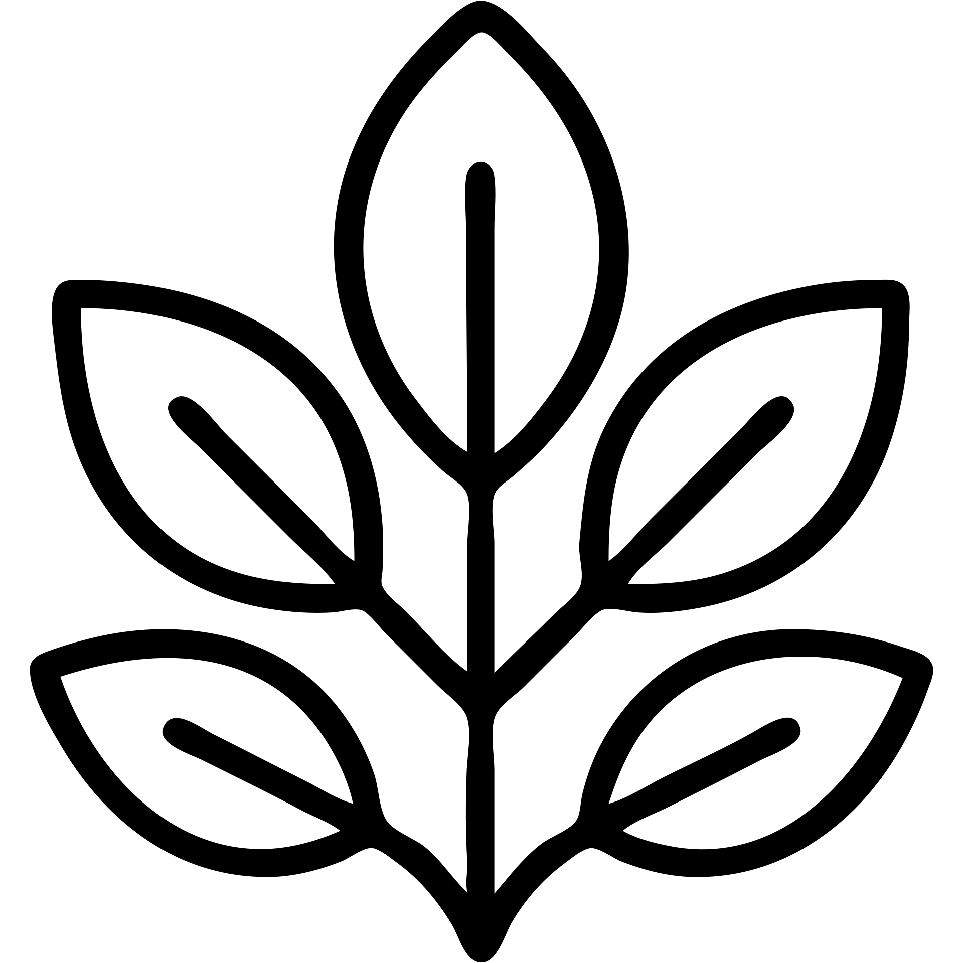a bunch of green leaves, outlined icon style emoji