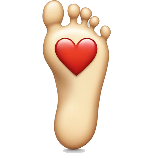 smily white foot with a heart emoji