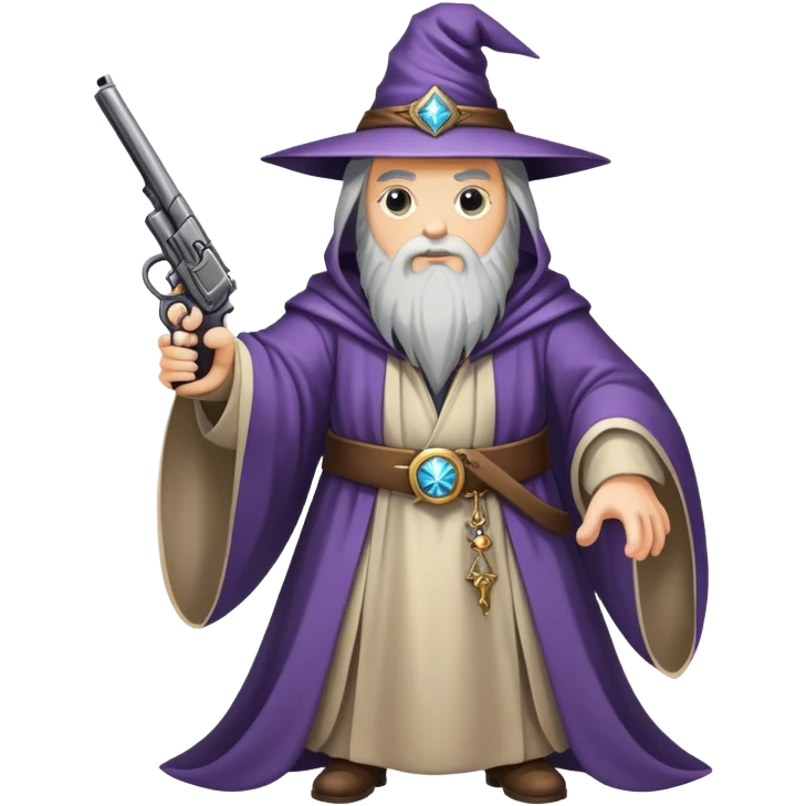 Wizard with a gun emoji