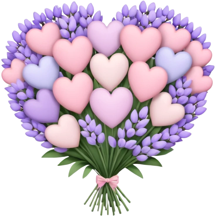 pastel heart bouquet emoji