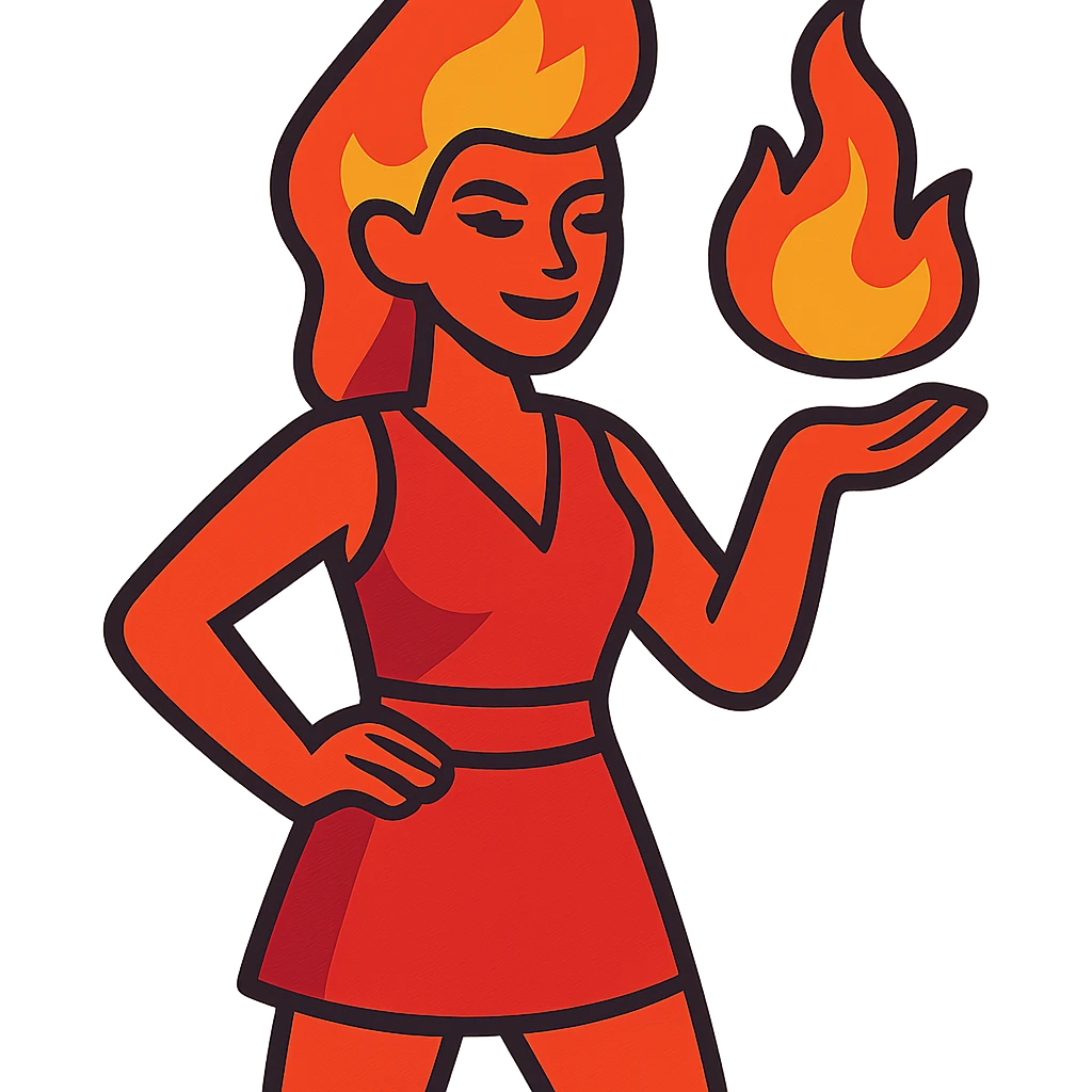 fire woman standing emoji
