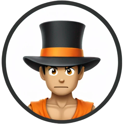 Goku with a top hat emoji