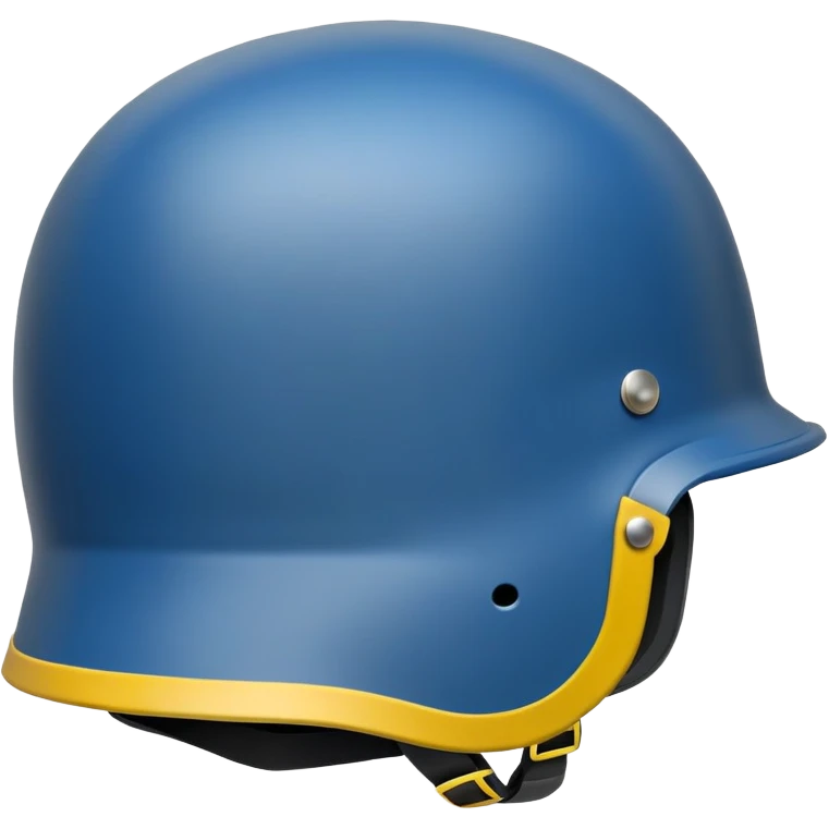 Ukrainian military helmet with blue and yellow colors, combat kevlar helmet emoji