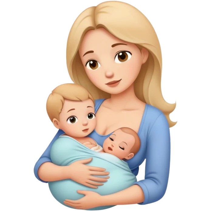 Mother tenderly breastfeeding baby, maternal bond emoji