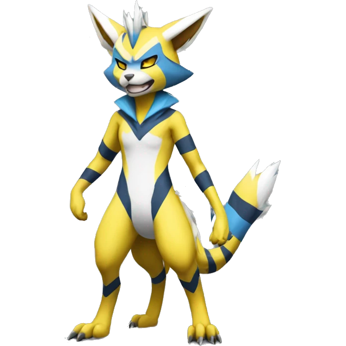 Zeraora-Renamon full body with stripes emoji