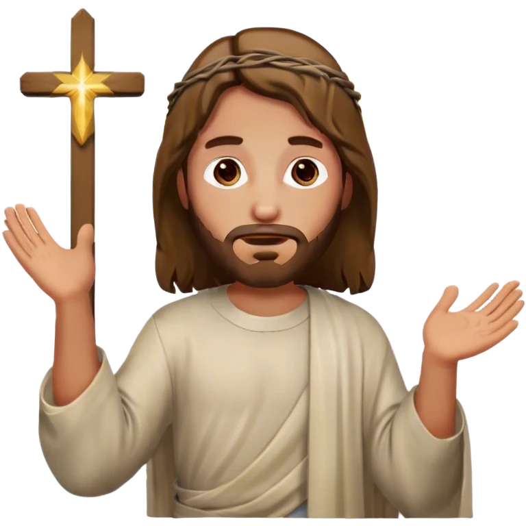 jesus resurrection with a big light in the background  emoji