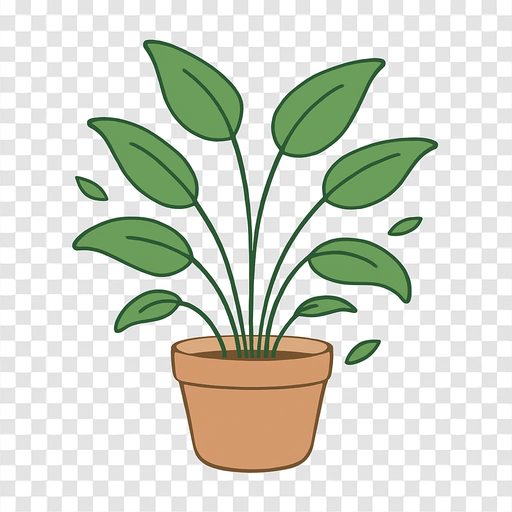 a leafy plant in a pot emoji