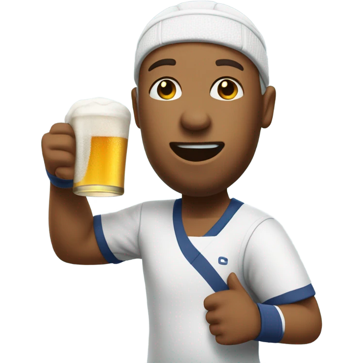 Tennis player drinking a beer emoji