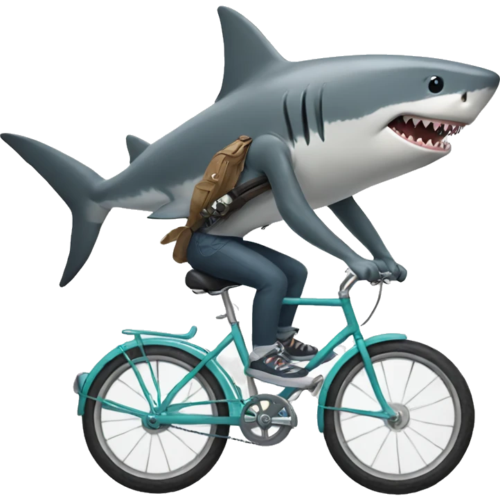 shark riding bike emoji