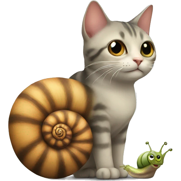 Cat and snail together emoji