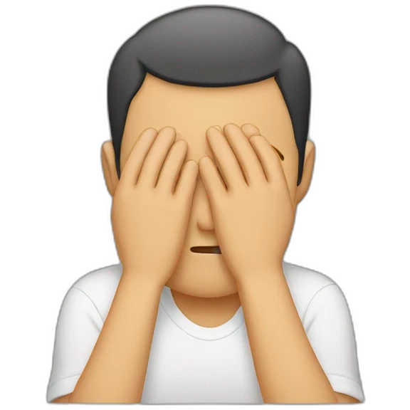 man hiding eyes with one hand emoji
