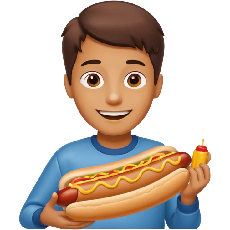 boy holding hot dog emoji