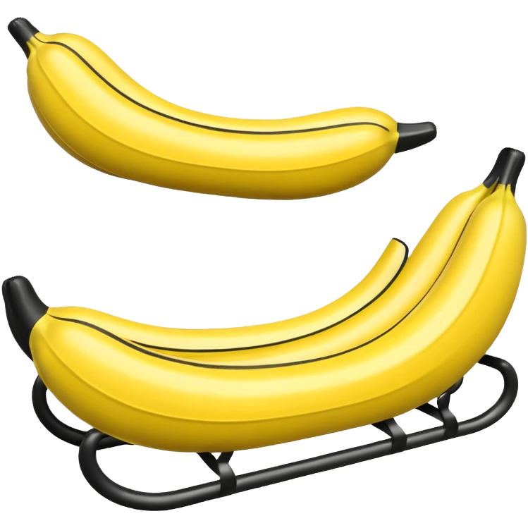Inflatable winter Banana Sleigh emoji