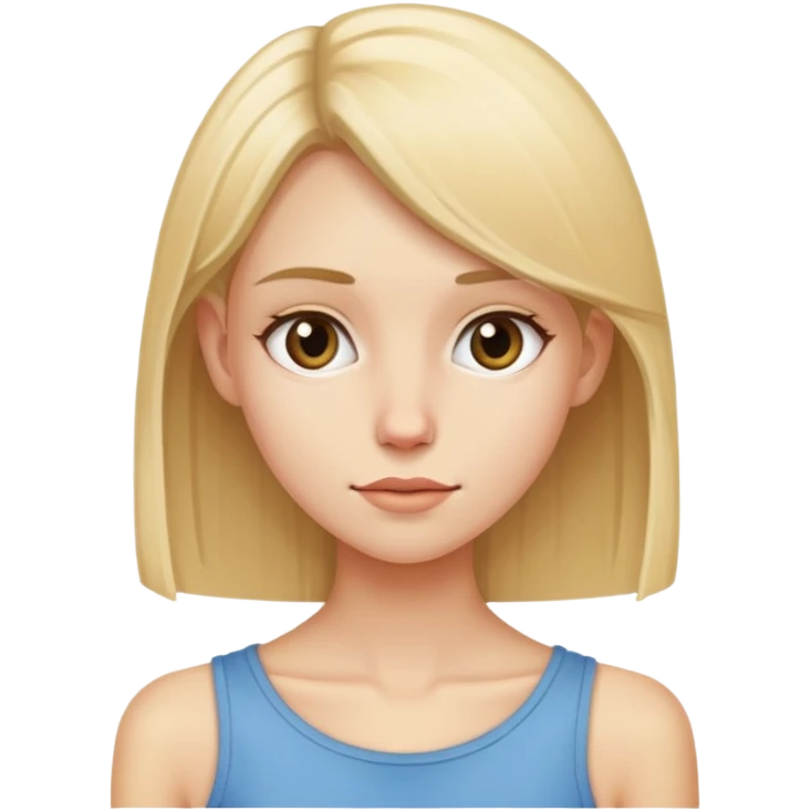 skinny girl straight blonde hair  emoji