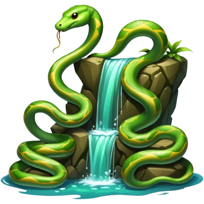 Water falls full of snakes emoji