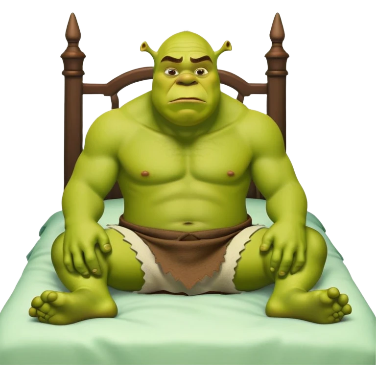 Shrek sitting on the bed  emoji