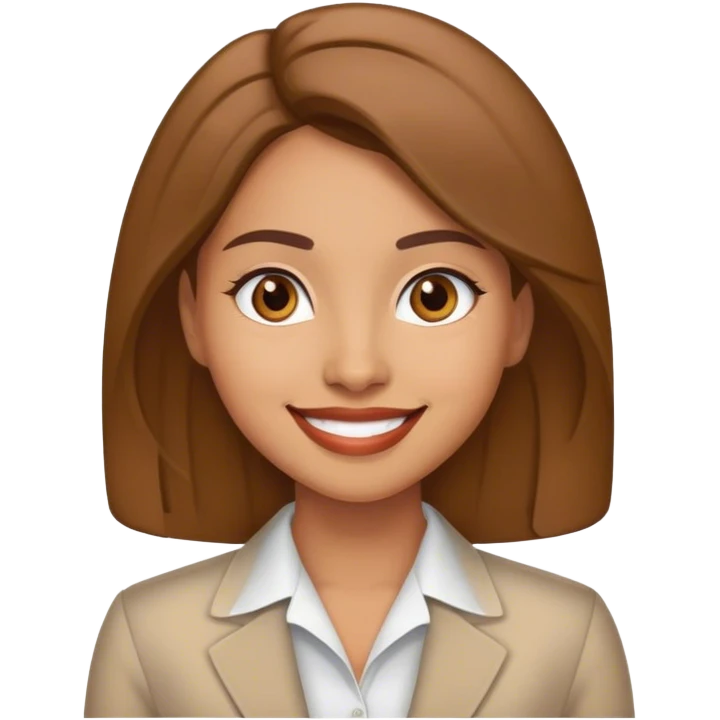 smiling latina girl, light brown skin, executive emoji